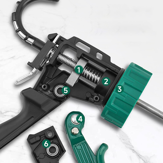 Heavy-Duty Aluminum Tube Caulk Gun, Professional Sealant Gun