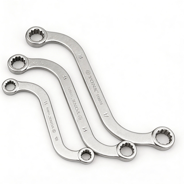 Double Box End & Open End Wrenches, CR-V Steel Straight/S-Shaped/U-Type