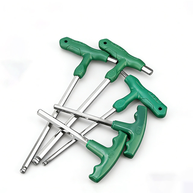 T-Handle Flat End and Ball End Hex Key Set, CR-V Steel Long Arm Allen Wrenches