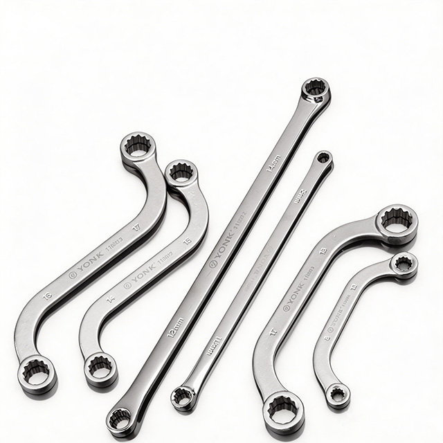 Double Box End & Open End Wrenches, CR-V Steel Straight/S-Shaped/U-Type
