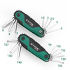 Folding Hex Key & Torx Wrench Set, CR-V Steel Portable Allen Key Set for Repair