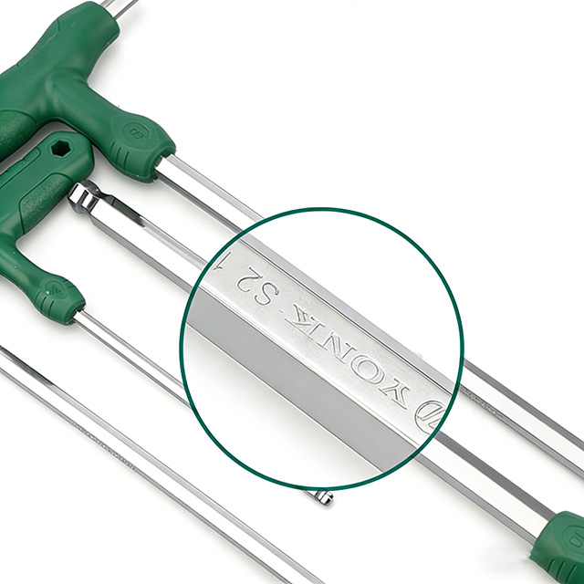 T-Handle Flat End and Ball End Hex Key Set, CR-V Steel Long Arm Allen Wrenches