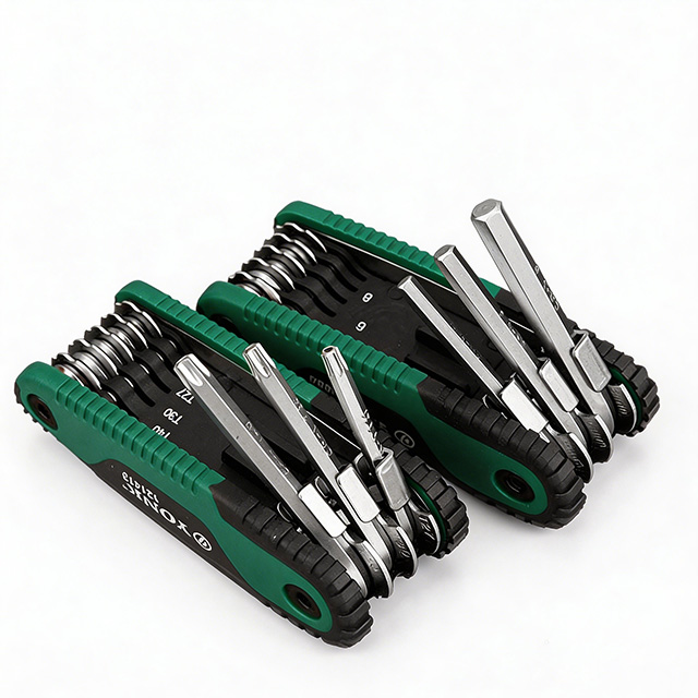 Folding Hex Key & Torx Wrench Set, CR-V Steel Portable Allen Key Set for Repair