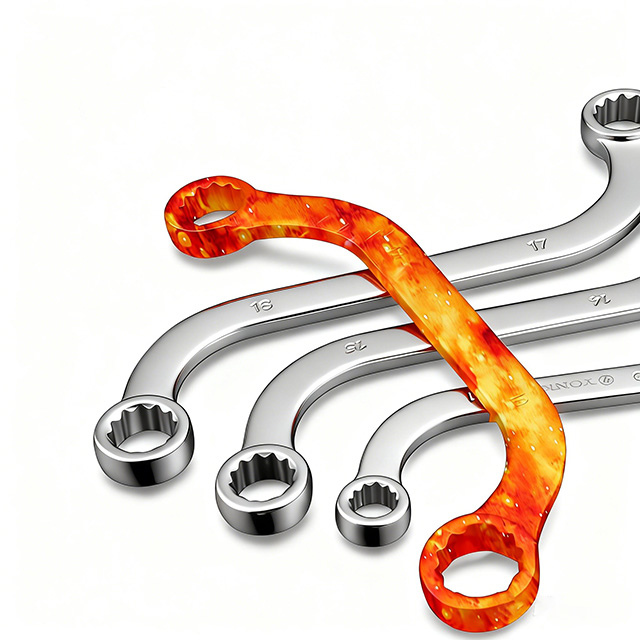 Double Box End & Open End Wrenches, CR-V Steel Straight/S-Shaped/U-Type
