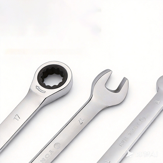 Ratchet Combination Wrench, Cr-V Steel Ratchet Spanner, 72-Tooth Open End & Box End Wrench for Auto Repair & Maintenance