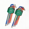 Long Arm Ball End Hex Key Wrench Set, S2 Alloy Steel Allen Keys, Color-Coded L-Shaped Hex Keys with Storage Holder for Bike & Car Repair