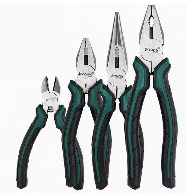 CR-V Steel Combination, Long Nose & Diagonal Cutting Pliers with Non-Slip Handles