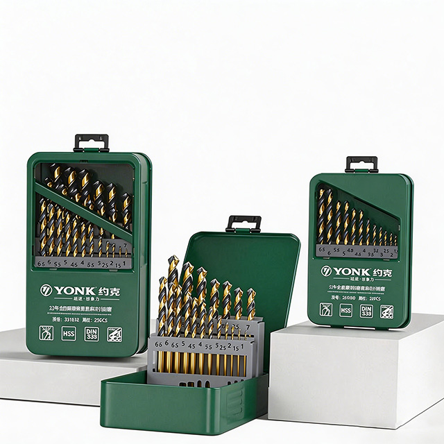 25Pcs HSS Twist Drill Bit Set, High Speed Steel Titanium Coated Drill Bits