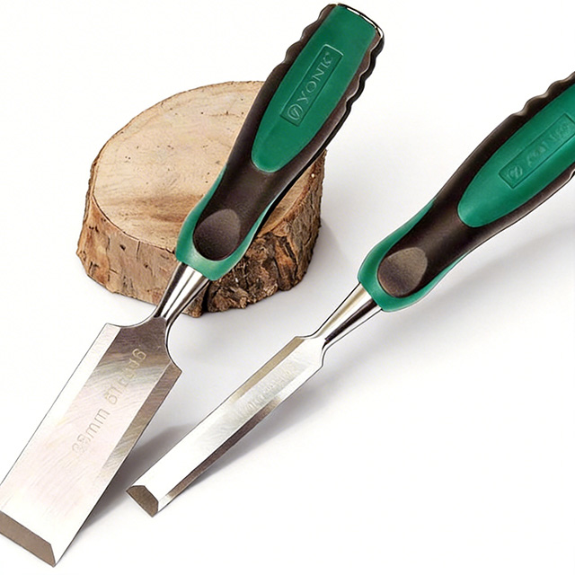 Wood Chisel Tools, Cr-V Chrome Vanadium Steel Woodworking Chisels with Non-Slip Handle
