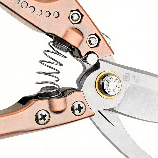Professional Bypass Pruners, Manganese Steel Blade Garden Shears with Aluminum Handle for Cutting Branches & Stems