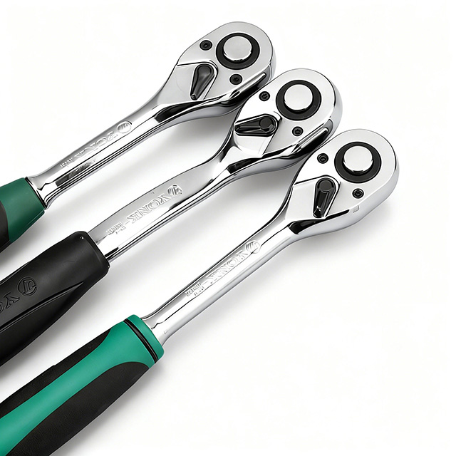Drive Ratchet Wrench, CR‑V Steel Quick‑Release Reversible Socket Handle