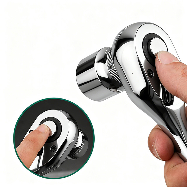 Drive Ratchet Wrench, CR‑V Steel Quick‑Release Reversible Socket Handle