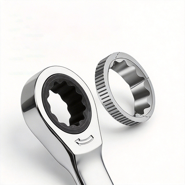 Ratchet Combination Wrench, Cr-V Steel Ratchet Spanner, 72-Tooth Open End & Box End Wrench for Auto Repair & Maintenance