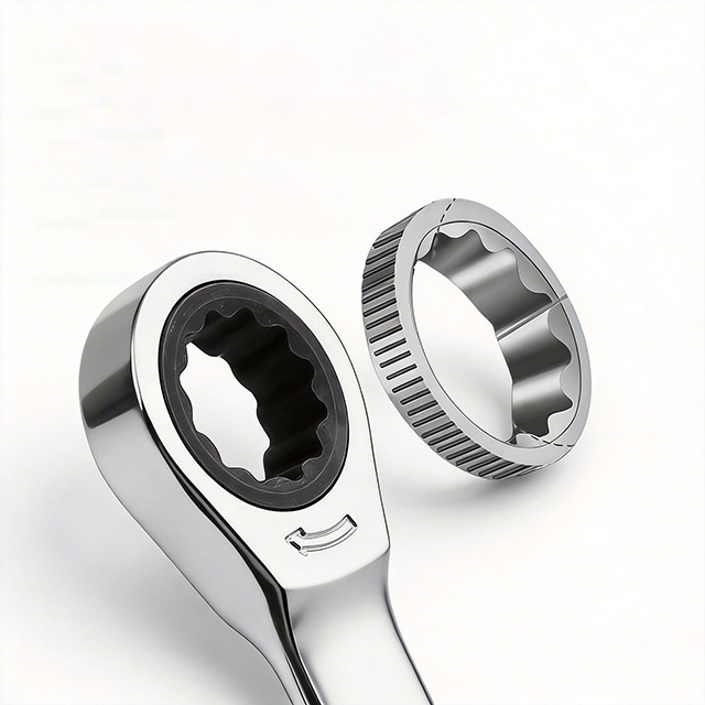 Ratchet Combination Wrench, Cr-V Steel Ratchet Spanner, 72-Tooth Open End & Box End Wrench for Auto Repair & Maintenance