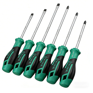 Screwdriver Set, CR‑V Steel Magnetic Flat & Phillips Head Screwdrivers