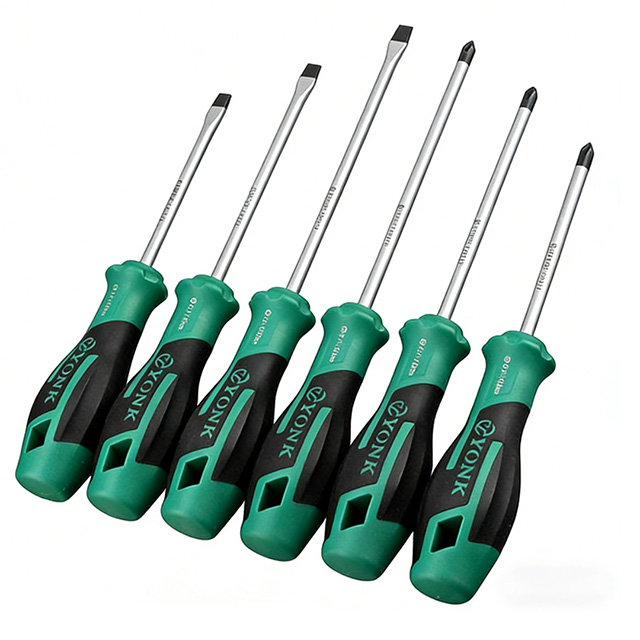 Screwdriver Set, CR‑V Steel Magnetic Flat & Phillips Head Screwdrivers