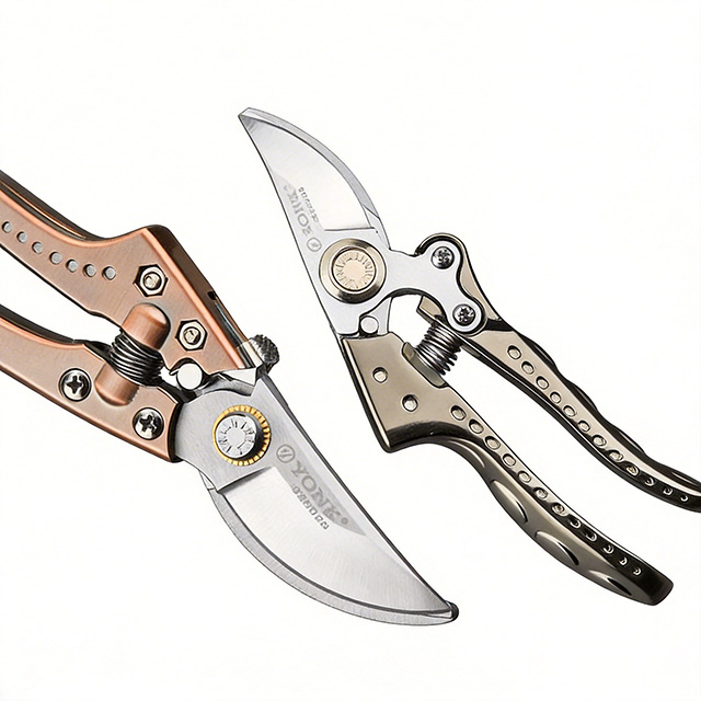 Professional Bypass Pruners, Manganese Steel Blade Garden Shears with Aluminum Handle