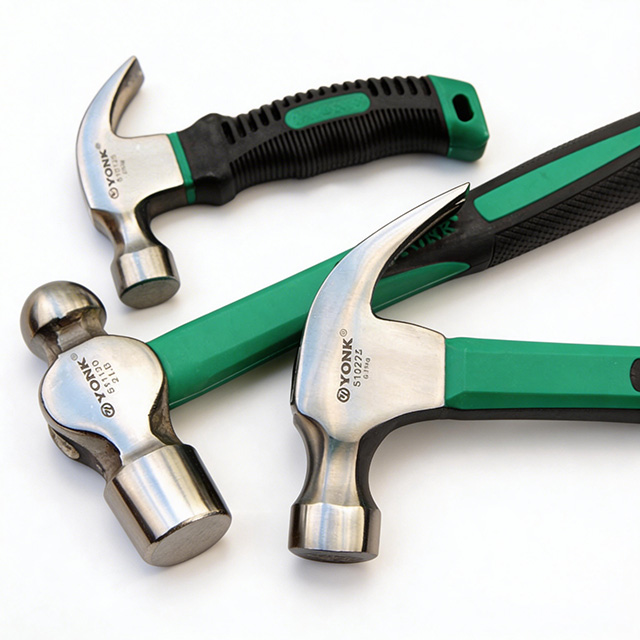 Professional Hammer Set, Forged Steel Claw Hammer & Ball Peen Hammer with Fiberglass Handle