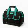 Heavy Duty Tool Bag,Oxford Cloth Tool Tote with Hard Base, Multi-Pocket Tool Organizer for Electricians, Carpenters