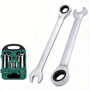 Ratchet Combination Wrench, Cr-V Steel Ratchet Spanner, 72-Tooth Open End & Box End Wrench for Auto Repair & Maintenance