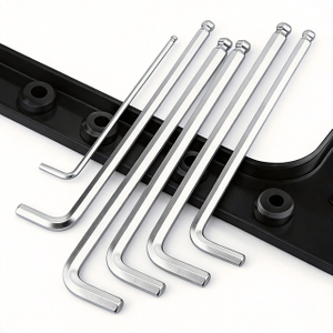 Long Arm Ball End Hex Key Wrench Set, S2 Alloy Steel Allen Keys with L-Shaped Handle, Multi-Size for Bike Furniture Repair