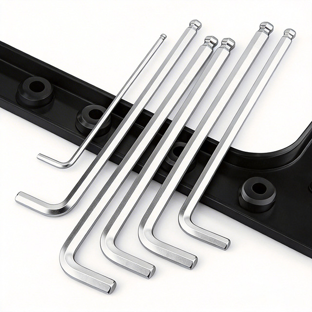 Long Arm Ball End Hex Key Wrench Set, S2 Alloy Steel Allen Keys with L-Shaped Handle, Multi-Size